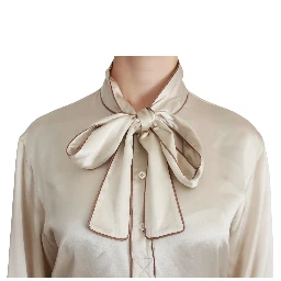 Beige Sleeve Top Queen Silk Satin Blouse