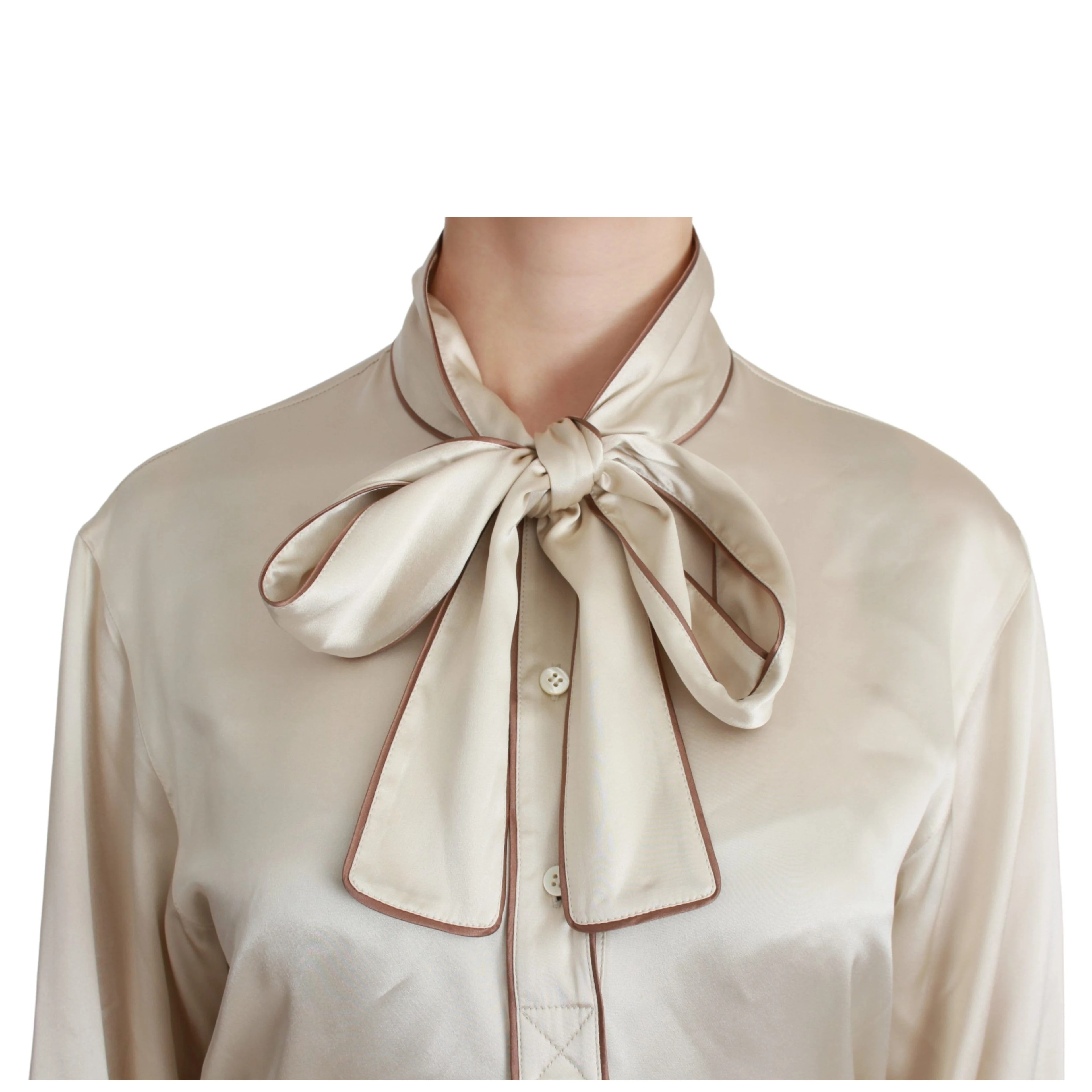 Beige Sleeve Top Queen Silk Satin Blouse