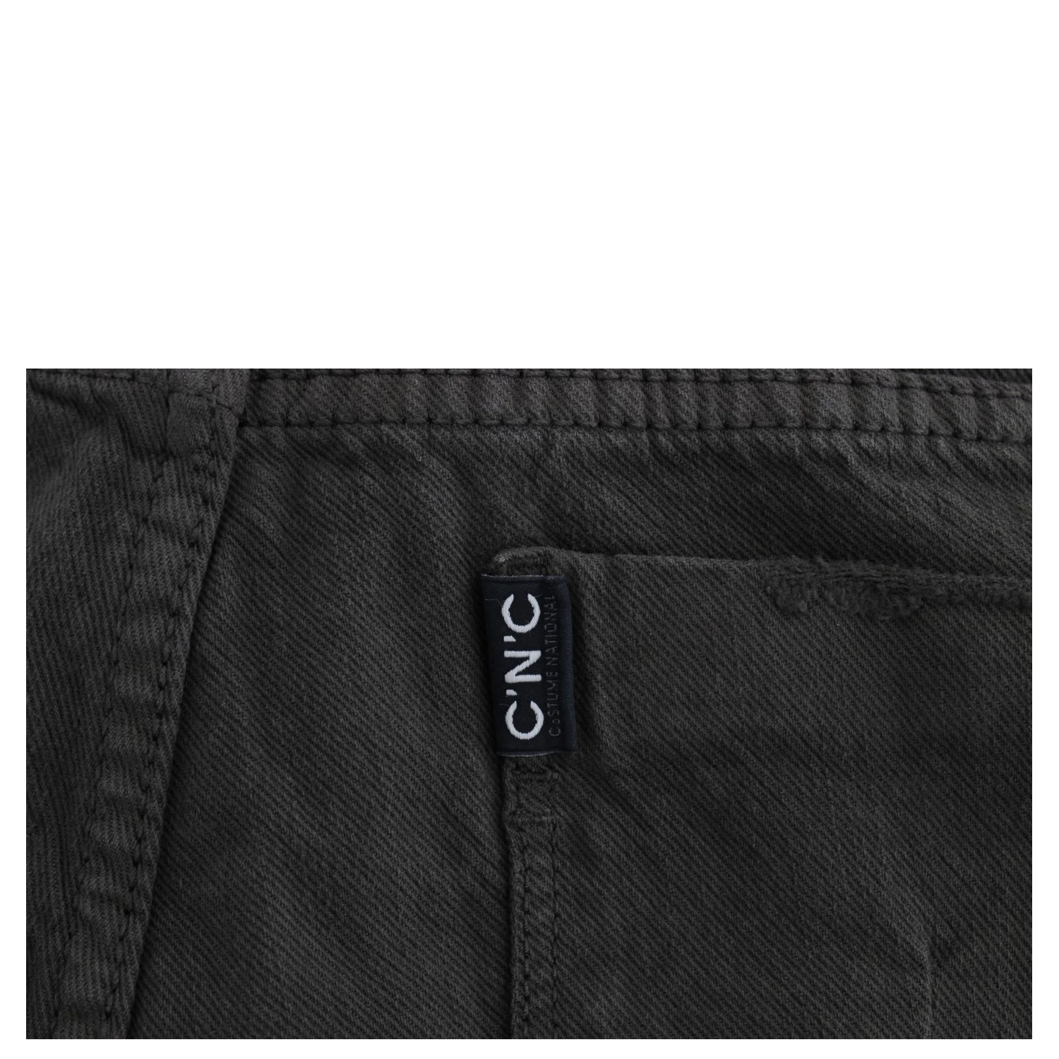 Green Cotton Blend Slim Fit Jeans