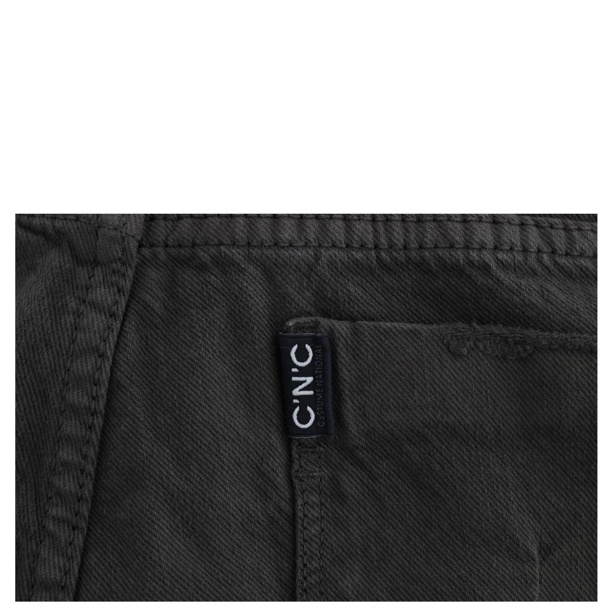 Green Cotton Blend Slim Fit Jeans