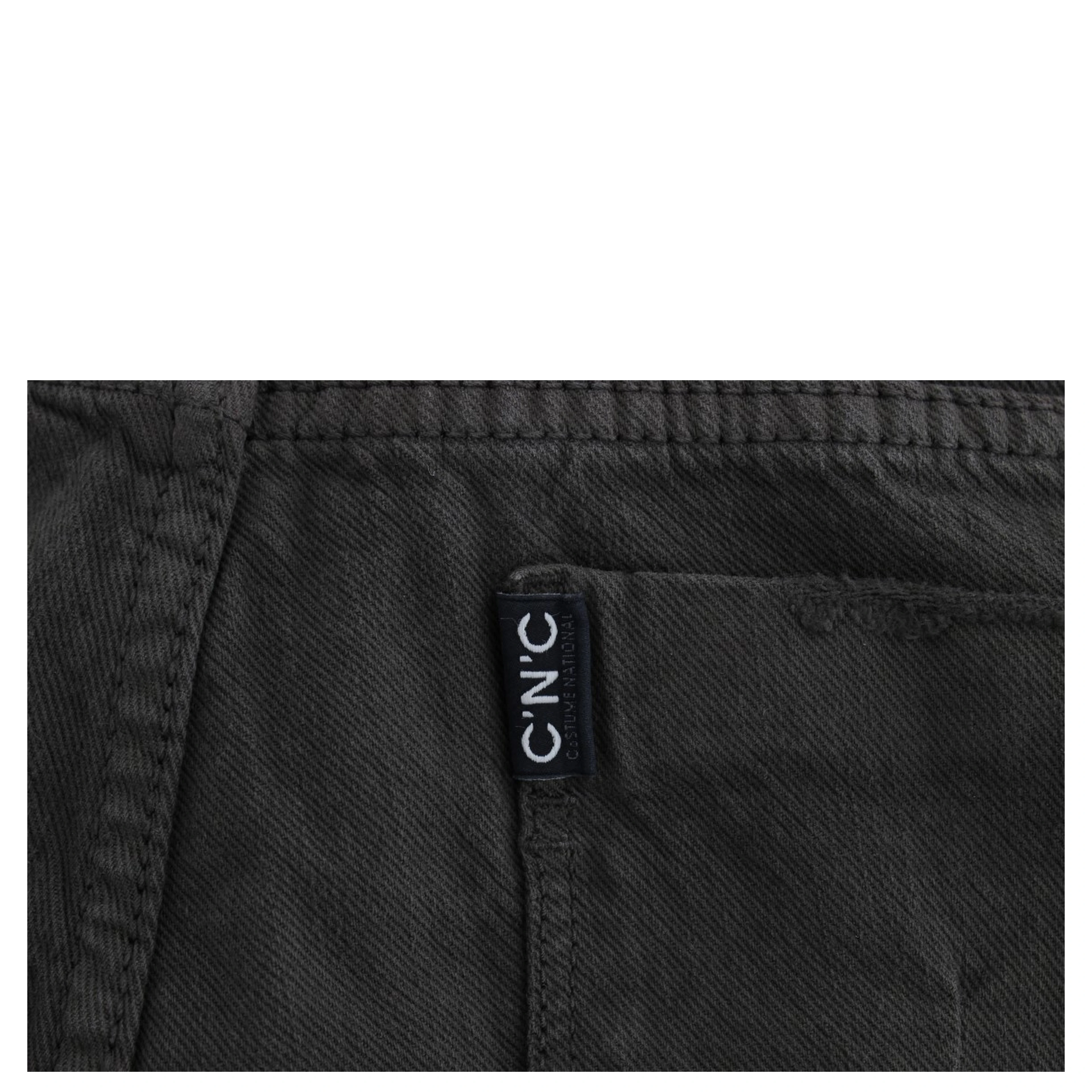 Green Cotton Blend Slim Fit Jeans