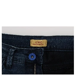 Blue Cotton Blend Slim Fit Jeans