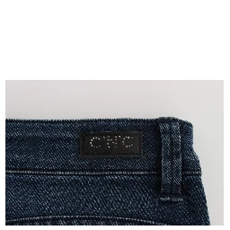 Blue Cotton Blend Slim Fit Jeans