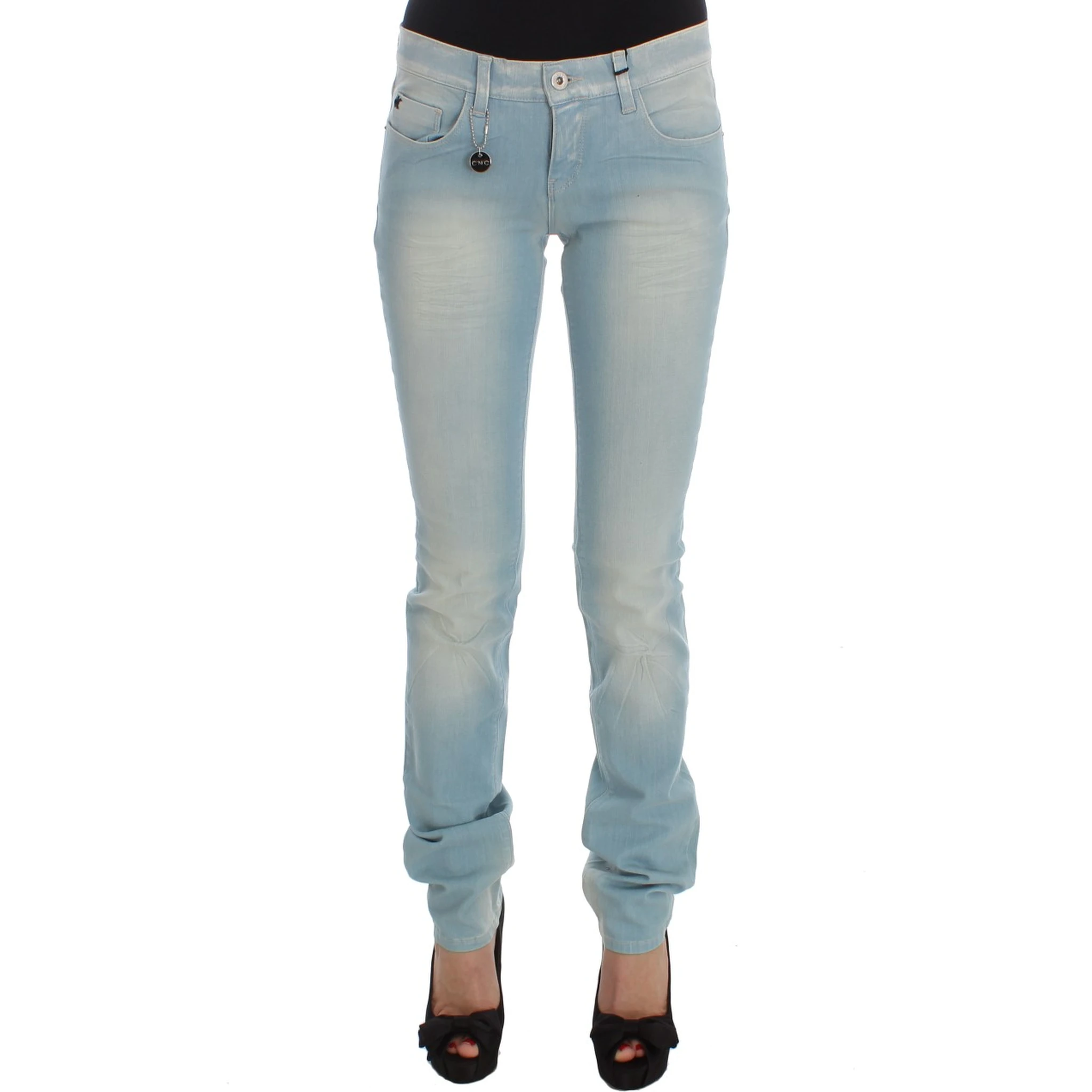 Blue Cotton Blend Super Slim Fit Jeans