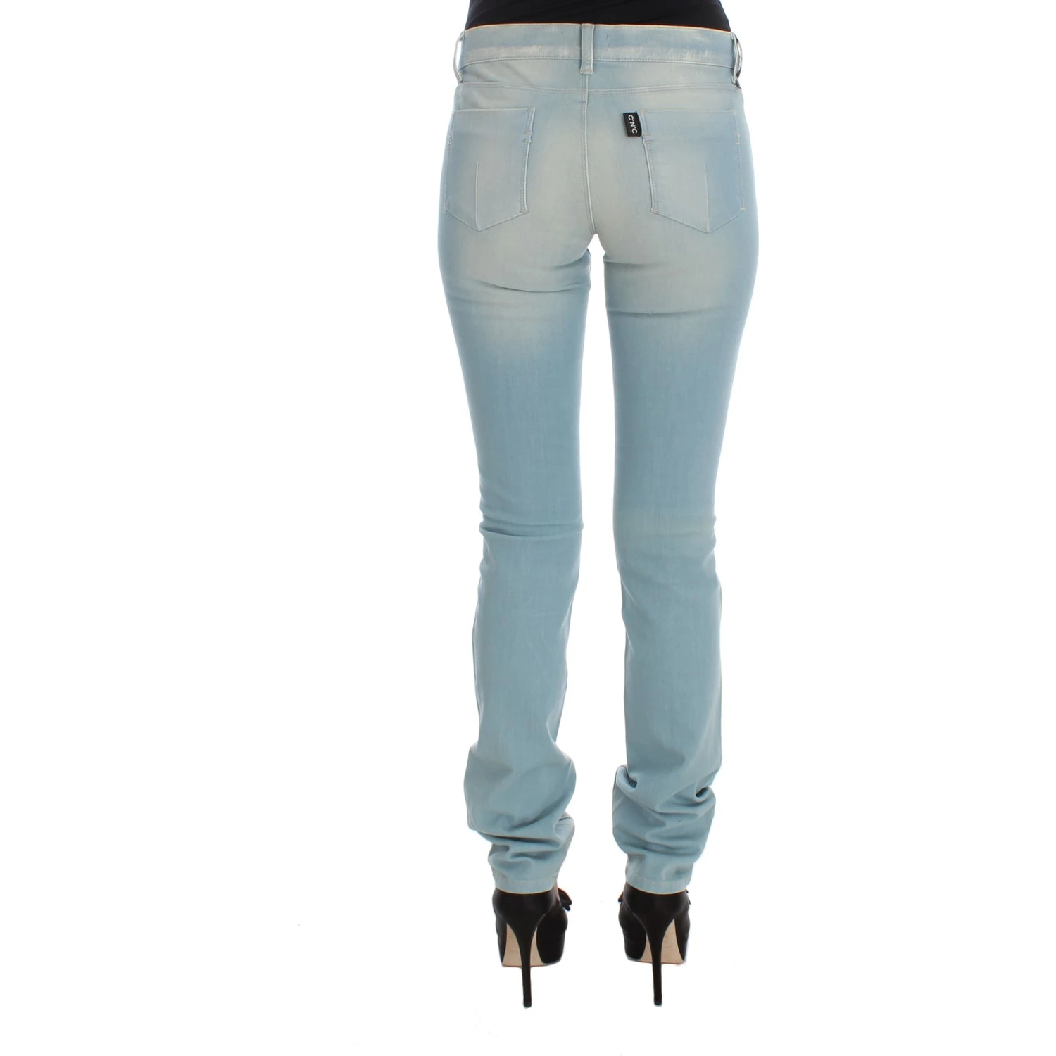 Blue Cotton Blend Super Slim Fit Jeans