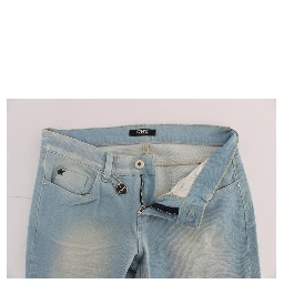 Blue Cotton Blend Super Slim Fit Jeans