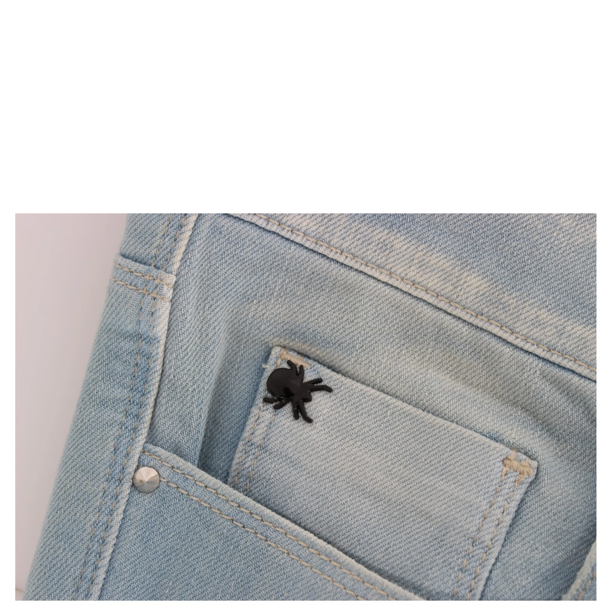 Blue Cotton Blend Super Slim Fit Jeans