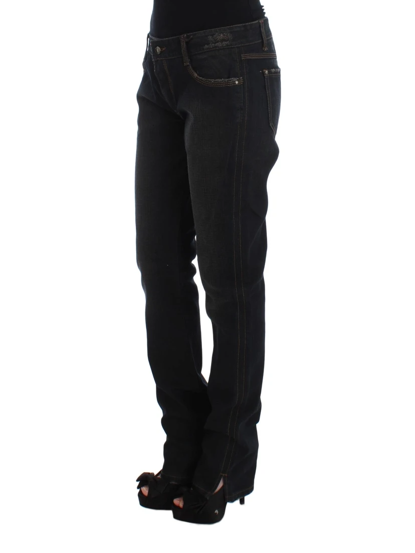 Blue Wash Cotton Boyfriend Jeans