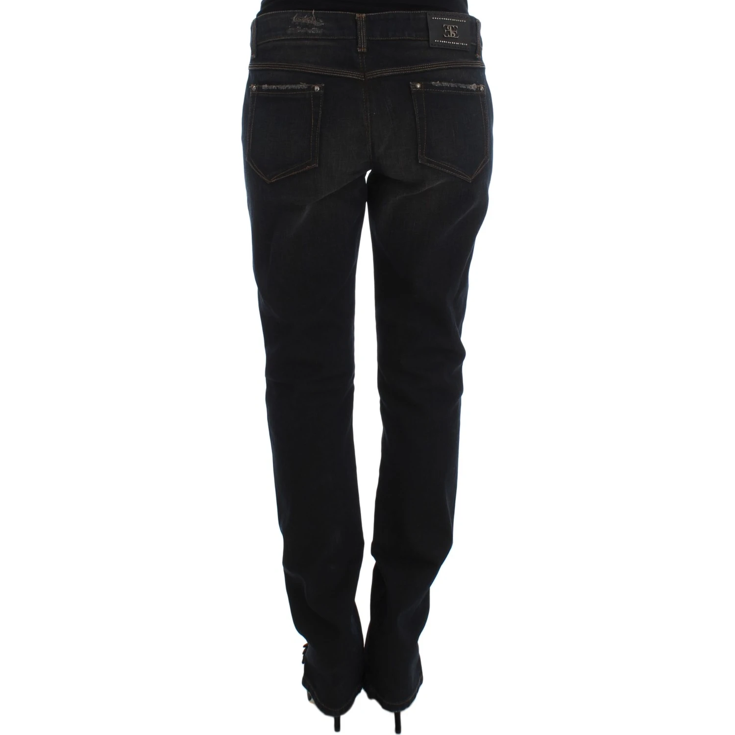 Blue Wash Cotton Boyfriend Jeans