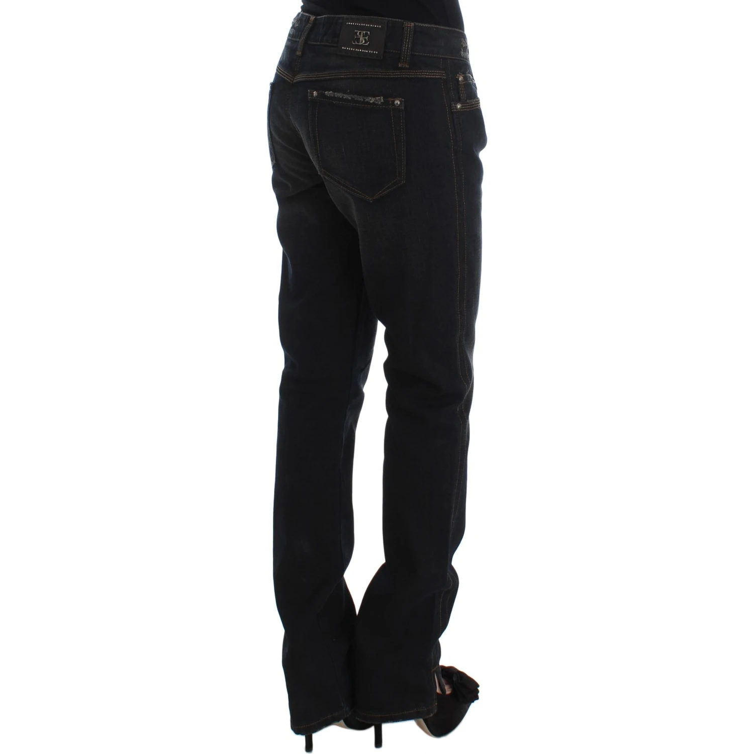 Blue Wash Cotton Boyfriend Jeans