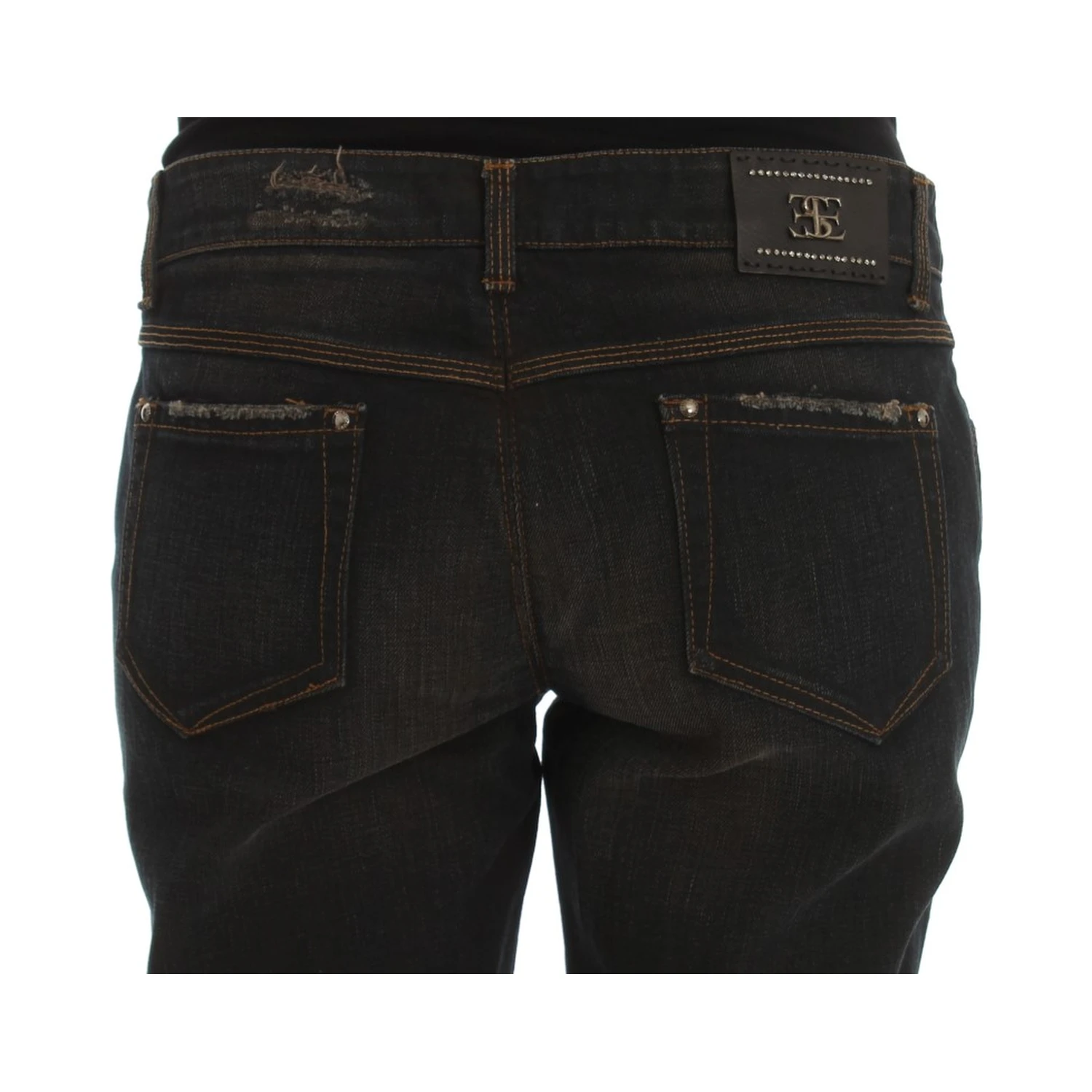 Blue Wash Cotton Boyfriend Jeans