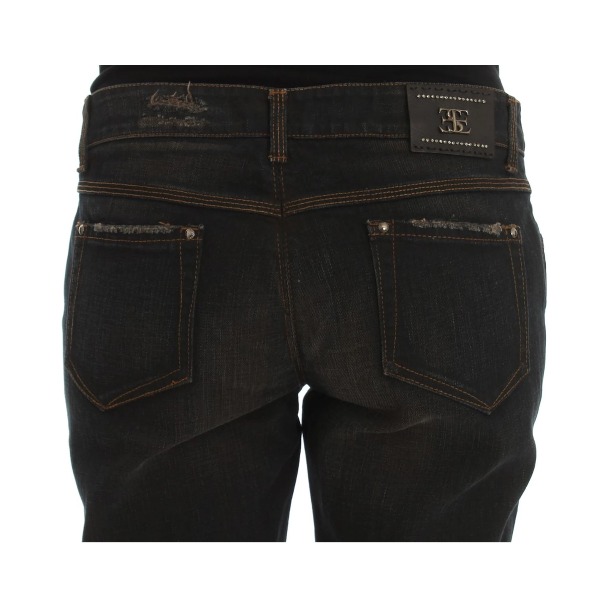 Blue Wash Cotton Boyfriend Jeans