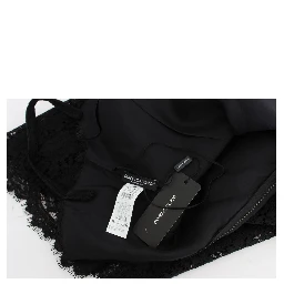 Black Floral Lace Shift Knee Length Dress