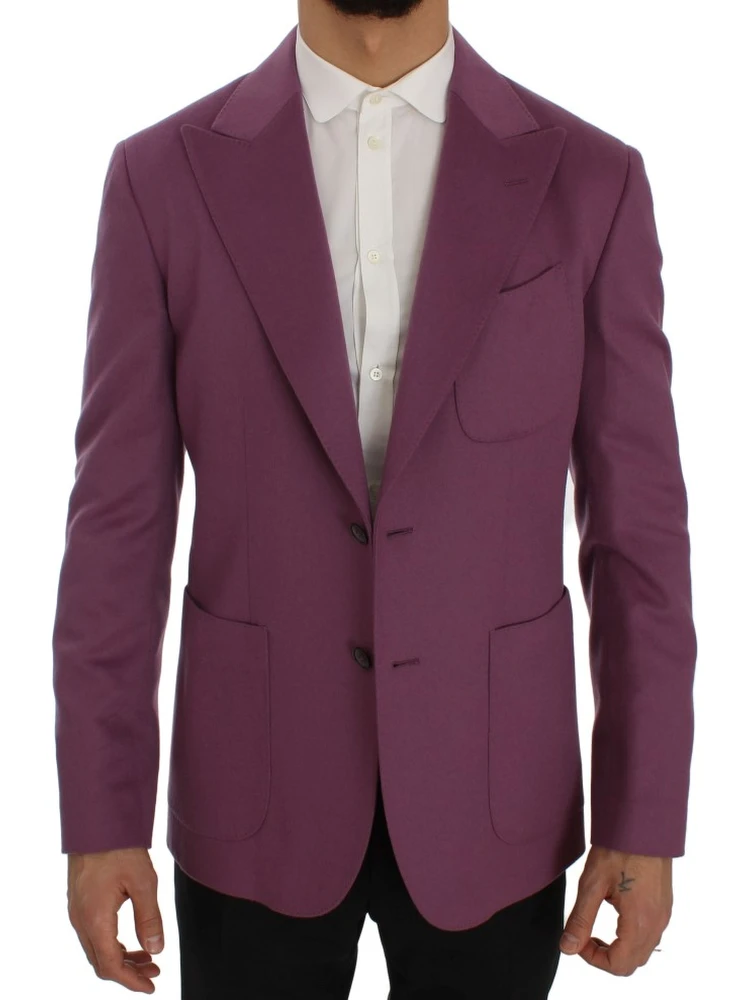 Purple Cashmere Slim Fit Blazer Jacket