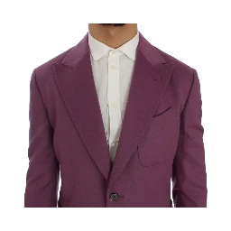 Purple Cashmere Slim Fit Blazer Jacket