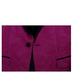 Pink Floral Brocade Slim Blazer Jacket