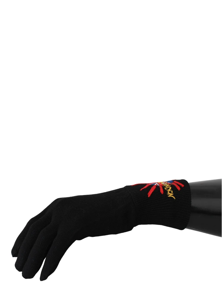 Black #DGLovesLondon Embroidered Wool Gloves alternative