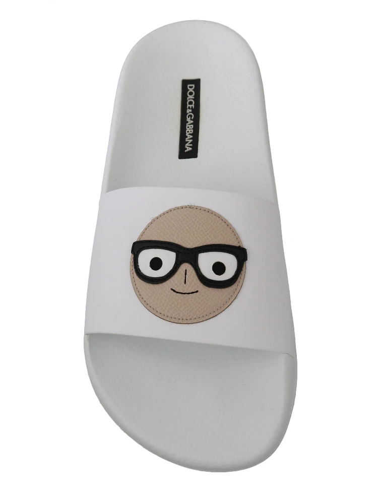 White Leather #dgfamily Slides Shoes Sandals alternative
