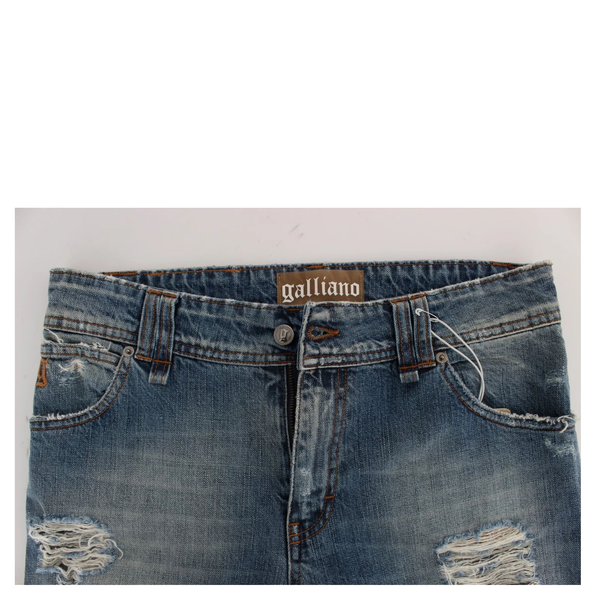 Blue Wash Cotton Boyfriend Fit Cropped Jeans