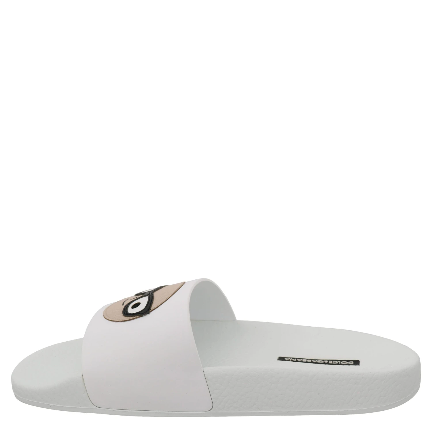 White Leather #dgfamily Slides Shoes Sandals