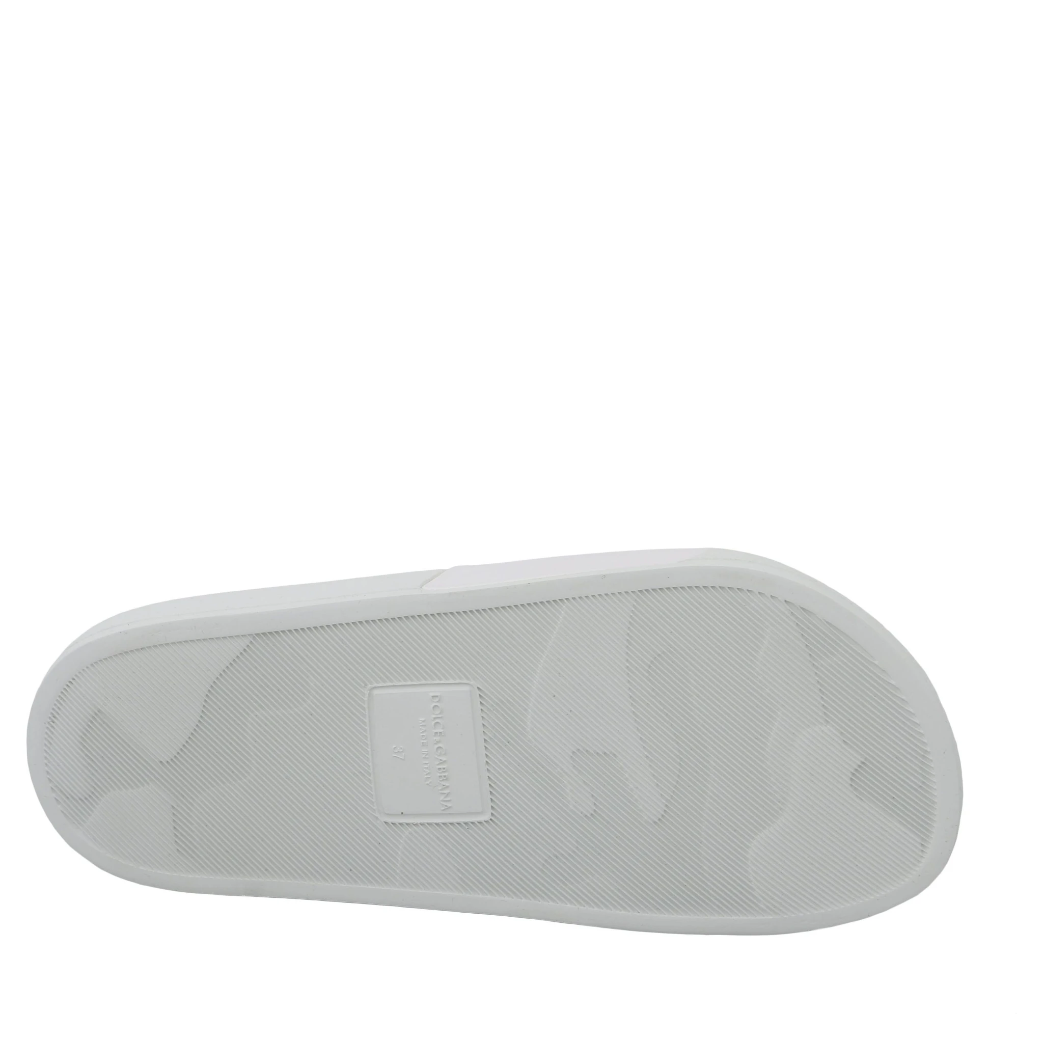 White Leather #dgfamily Slides Shoes Sandals