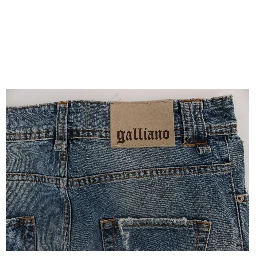 Blue Wash Cotton Boyfriend Fit Cropped Jeans