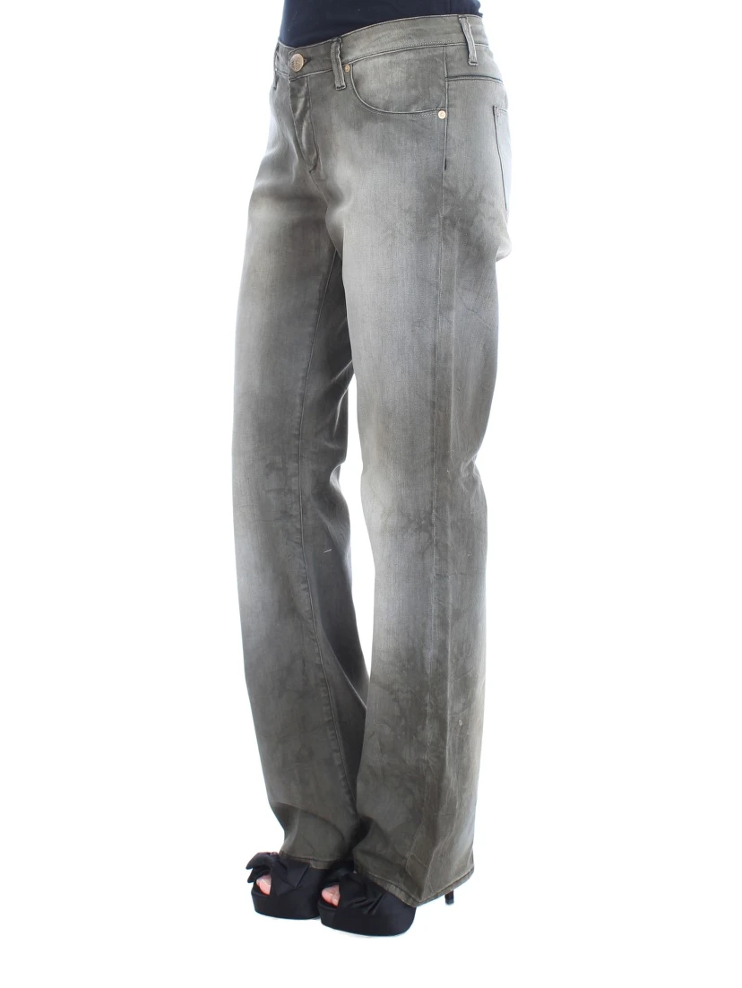 Gray Cotton Blend Loose Fit Boyfriend Jeans