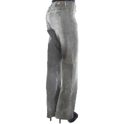 Gray Cotton Blend Loose Fit Boyfriend Jeans