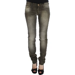 Gray Wash Cotton Blend Slim Fit Jeans