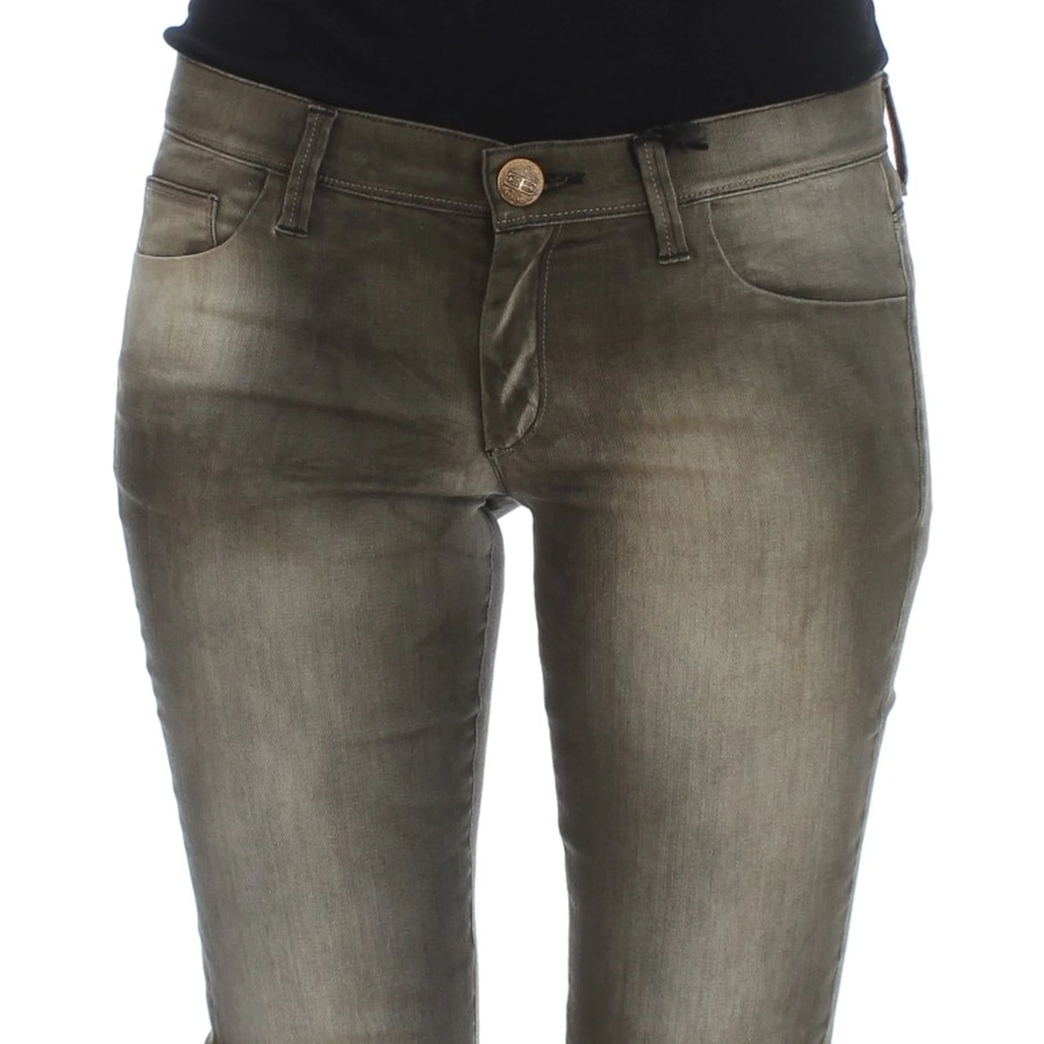 Gray Wash Cotton Blend Slim Fit Jeans