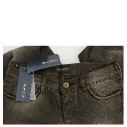 Gray Wash Cotton Blend Slim Fit Jeans