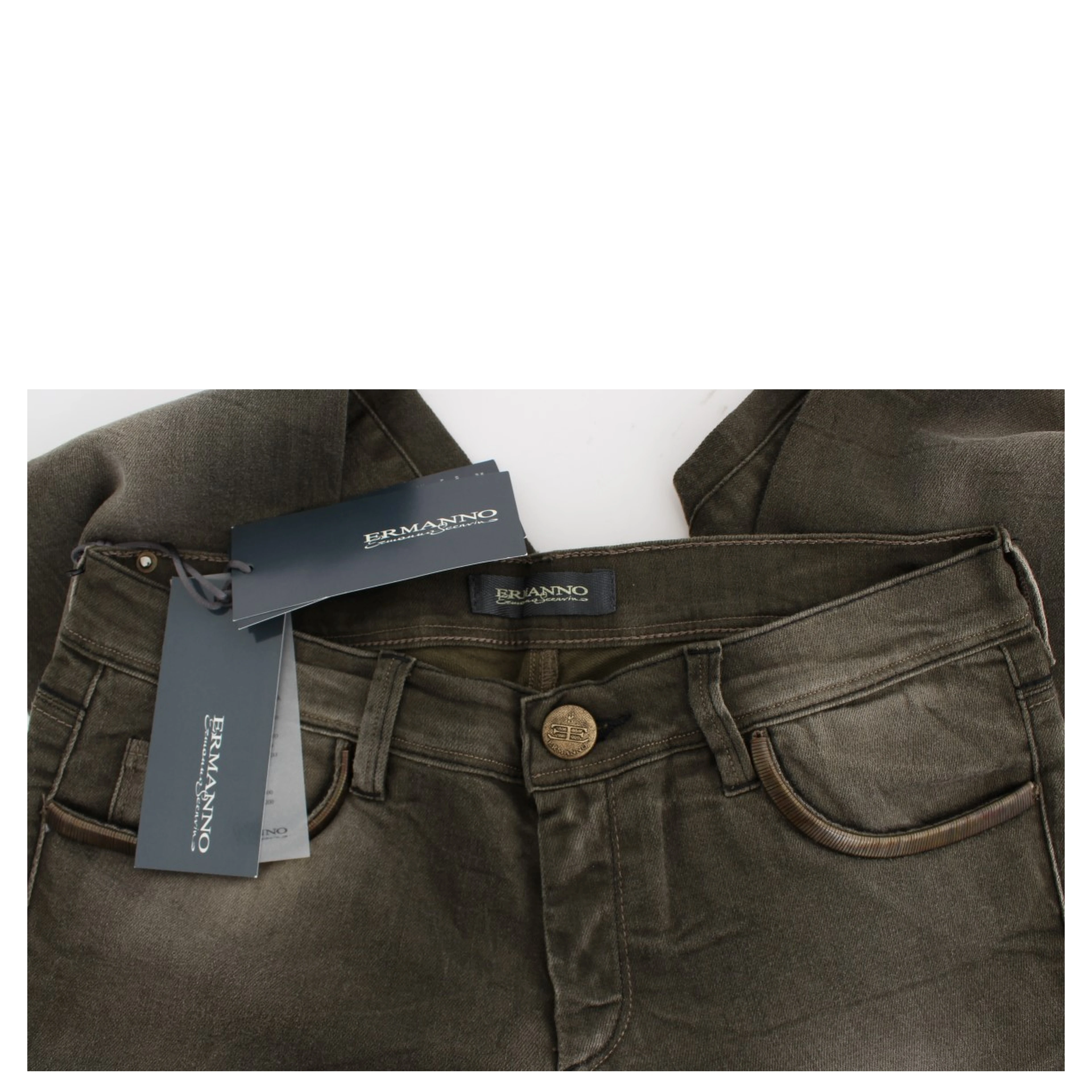 Gray Wash Cotton Blend Slim Fit Jeans