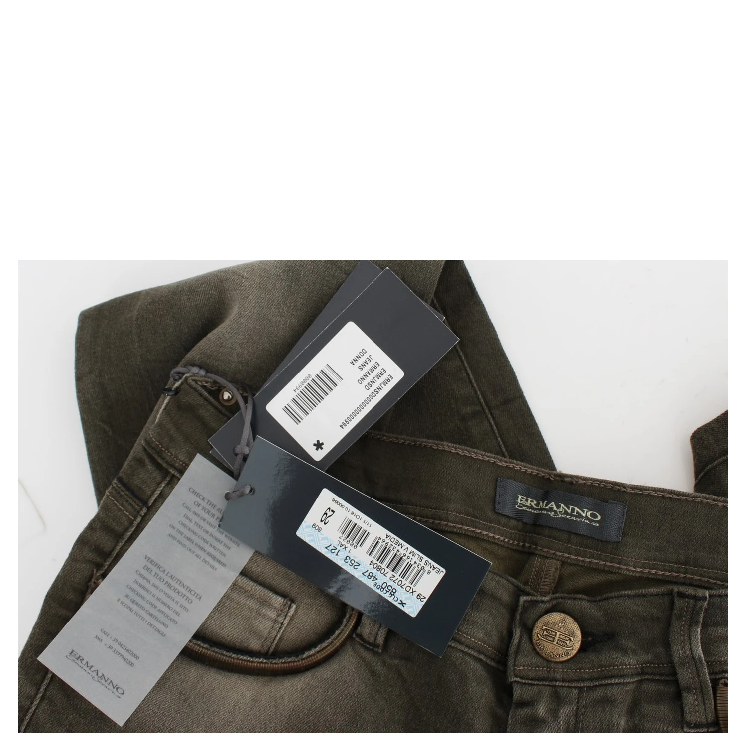 Gray Wash Cotton Blend Slim Fit Jeans