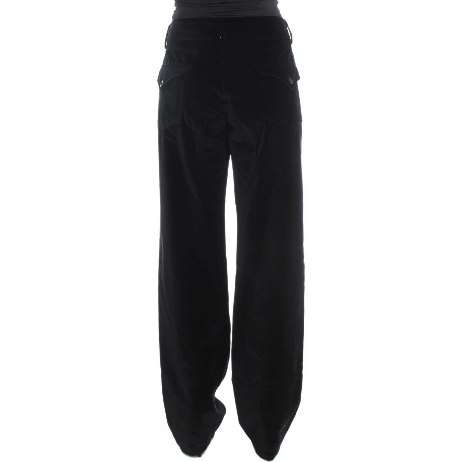 Black Velvet Cotton Straight Legs Pants
