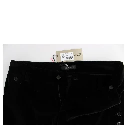 Black Velvet Cotton Straight Legs Pants