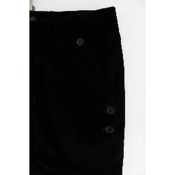 Black Velvet Cotton Straight Legs Pants