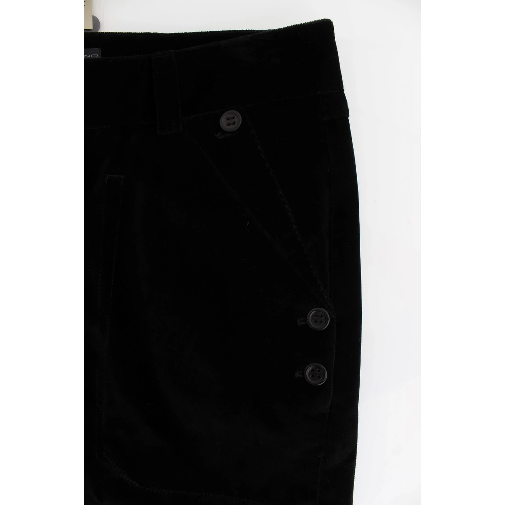 Black Velvet Cotton Straight Legs Pants