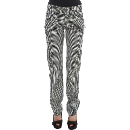 Black White Checkered Cotton Casual Pants