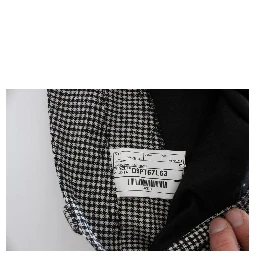 Black White Checkered Cotton Casual Pants