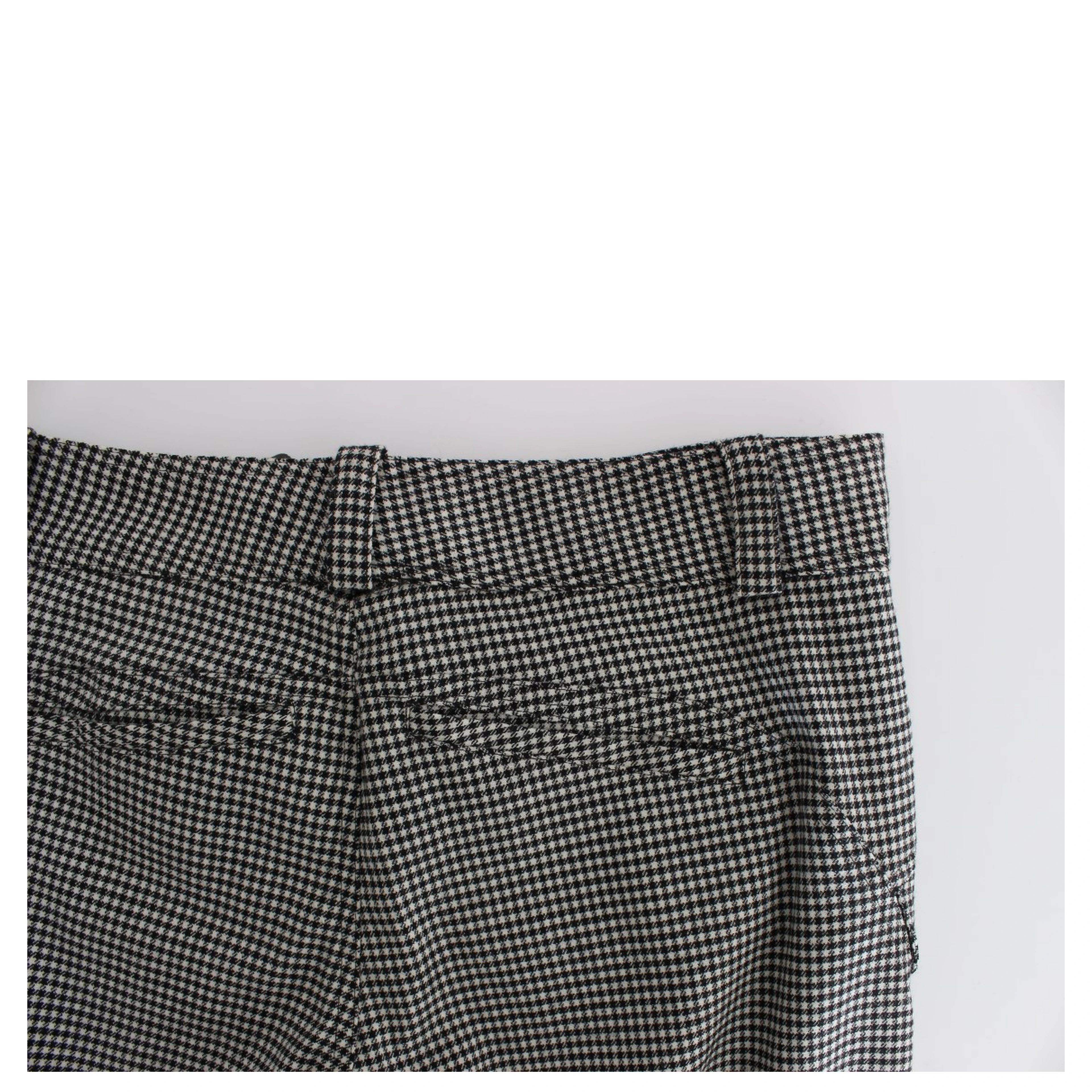 Black White Checkered Cotton Casual Pants