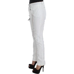 White Nylon Padded Slim Fit Cargo Pants