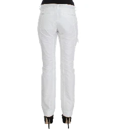White Nylon Padded Slim Fit Cargo Pants