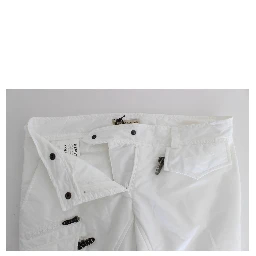 White Nylon Padded Slim Fit Cargo Pants
