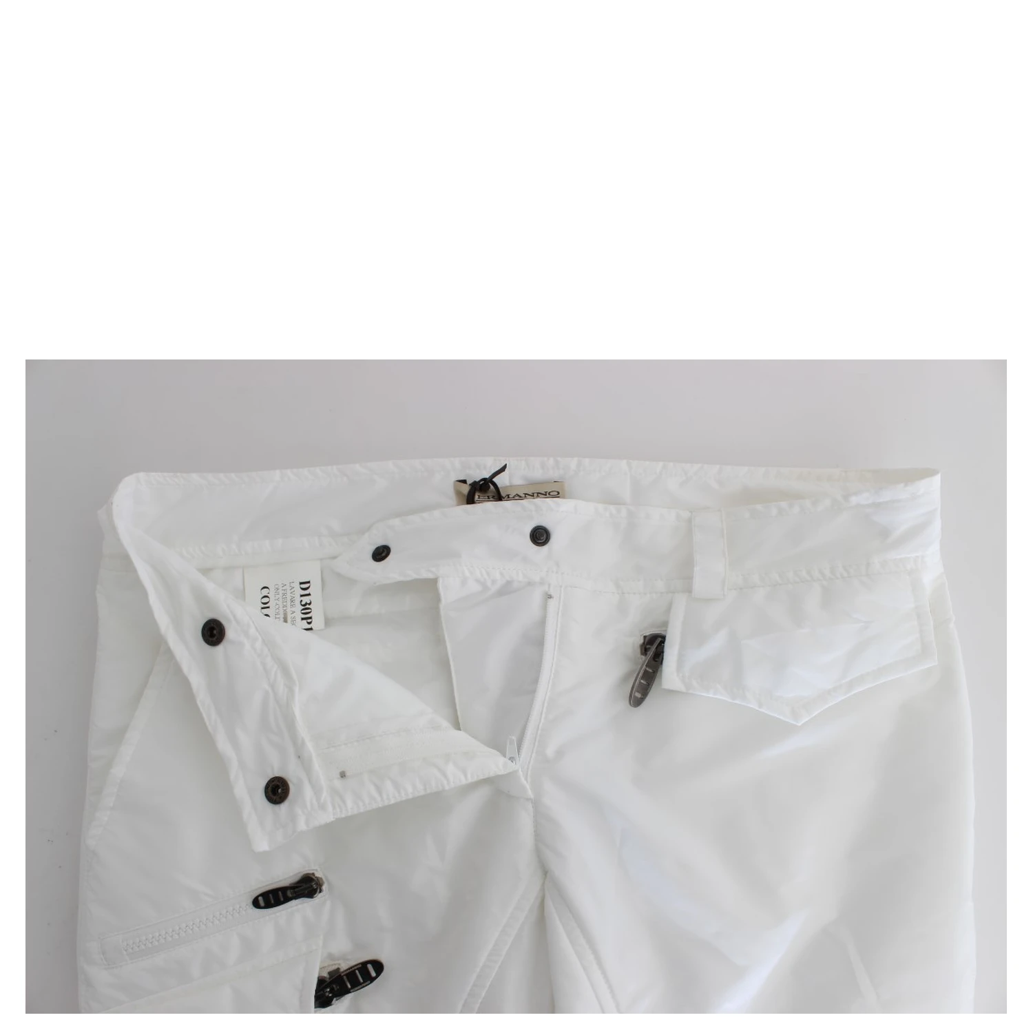 White Nylon Padded Slim Fit Cargo Pants