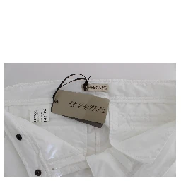 White Nylon Padded Slim Fit Cargo Pants