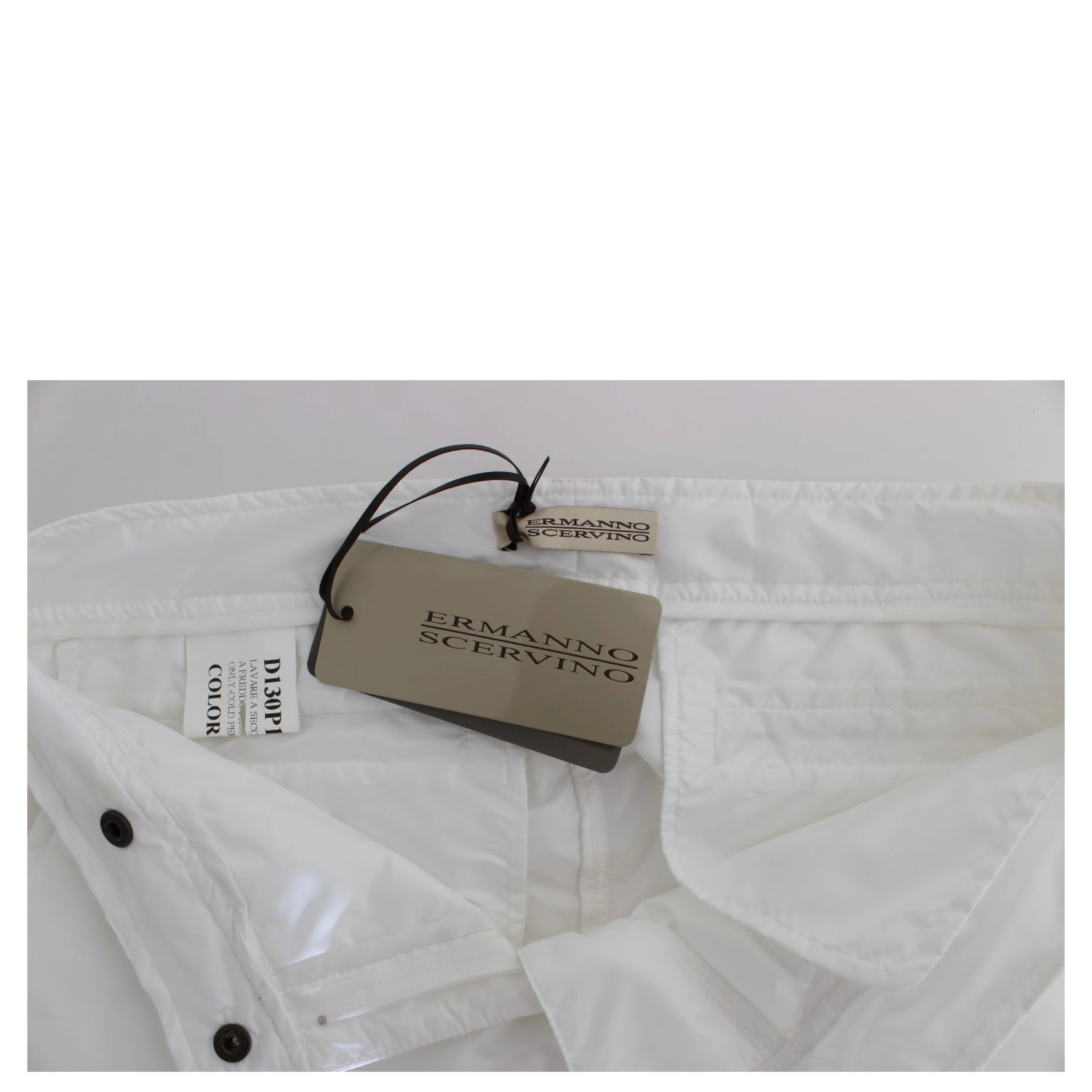 White Nylon Padded Slim Fit Cargo Pants