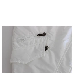 White Nylon Padded Slim Fit Cargo Pants