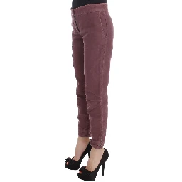 Bordeaux Cotton Cropped Cargo Pants