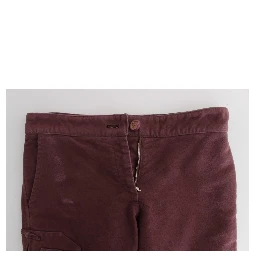 Bordeaux Cotton Cropped Cargo Pants