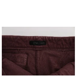 Bordeaux Cotton Cropped Cargo Pants